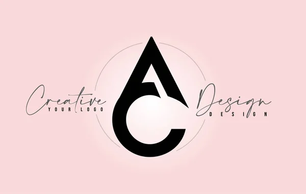 Ac letter design icon logo mit buchstaben übereinander — Stockvektor