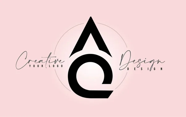 Aq letter design icon logo mit buchstaben übereinander — Stockvektor