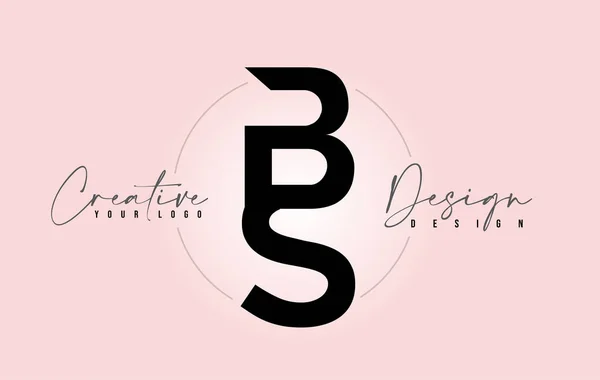 BS Carta Diseño Icono Logo con letras uno encima del otro — Archivo Imágenes Vectoriales