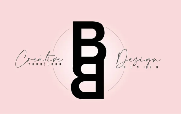 Logotipo de ícone de design de carta BB com letras um em cima do outro —  Vetores de Stock