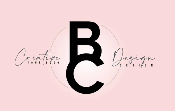 BC Letter Design Icon Logo com letras um em cima do outro —  Vetores de Stock