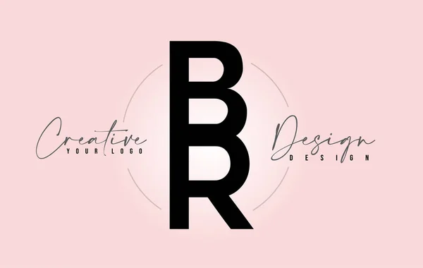 BR Carta Design Ícone Logo com letras um em cima do outro —  Vetores de Stock