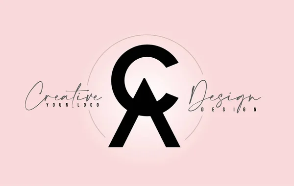 Ca letter design icon logo mit buchstaben übereinander — Stockvektor