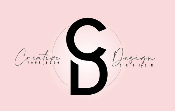 CD-Buchstabe Design-Symbol-Logo mit Buchstaben übereinander — Stockvektor