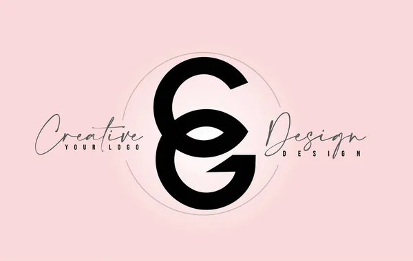 Cg letter design icon logo mit buchstaben übereinander — Stockvektor