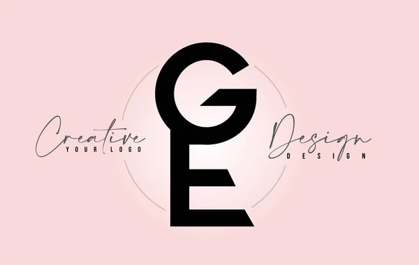 Ikona Ge Letter Design Logo z literami jeden na drugim — Wektor stockowy