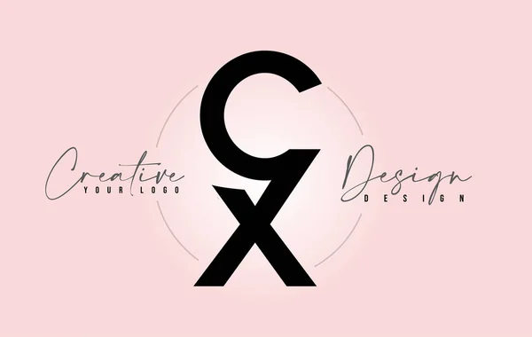 Cx letter design icon logo mit buchstaben übereinander — Stockvektor