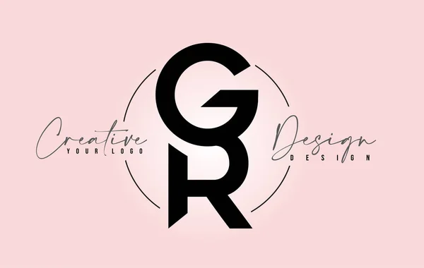 GR Carta Diseño Icono Logo con letras uno encima del otro — Archivo Imágenes Vectoriales
