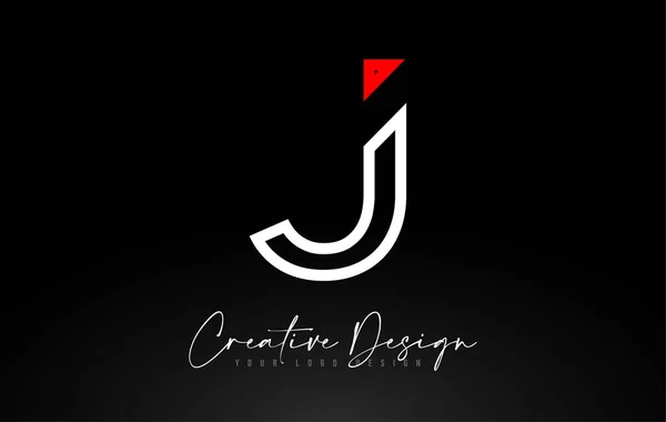 Monograma J Carta Logo design com linhas criativas Ícone Design Ve — Vetor de Stock