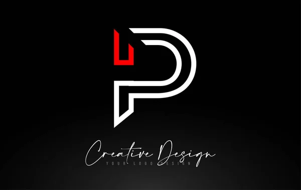 Diseño del logotipo de la letra P del monograma con líneas creativas Icon Design Ve — Archivo Imágenes Vectoriales
