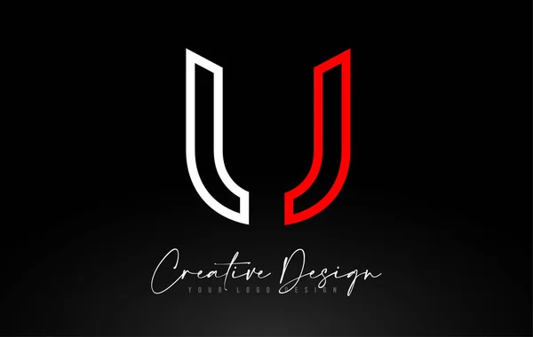 Monograma U Carta Logo design com linhas criativas Ícone Design Ve — Vetor de Stock