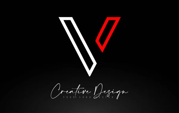 Monograma V Carta Logo design com linhas criativas Ícone Design Ve — Vetor de Stock