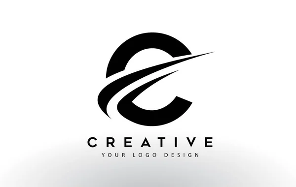 Creatief Letter Logo Design Met Swoosh Icon Vector Illustratie — Stockvector