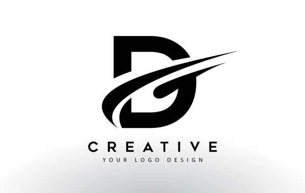 Creative Lettre Logo Design Avec Swoosh Icône Illustration Vectorielle — Image vectorielle