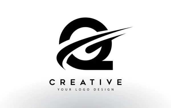 Design Créatif Logo Lettre Avec Illustration Vectorielle Icône Swoosh — Image vectorielle