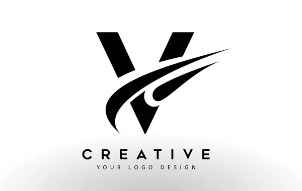 Creative Letter Logo Design Swoosh Icon Vector Illustration — Stock Vector