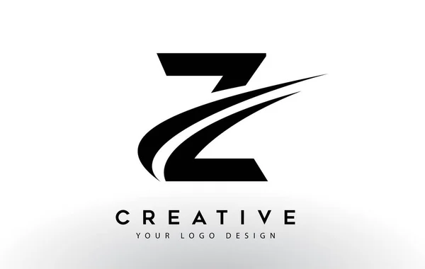 Creatief Letter Logo Design Met Swoosh Icon Vector Illustratie — Stockvector