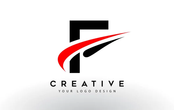 Conception Créative Logo Lettre Noir Rouge Avec Illustration Vectorielle Icône — Image vectorielle