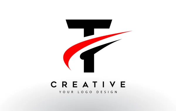 Conception Créative Noire Rouge Logo Lettre Avec Illustration Vectorielle Icône — Image vectorielle