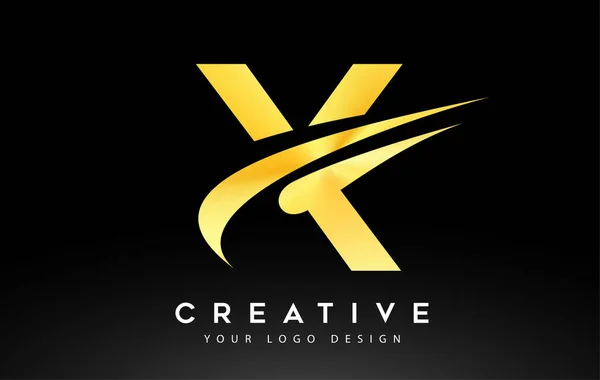 Design Créatif Logo Lettre Avec Illustration Vectorielle Icône Swoosh — Image vectorielle