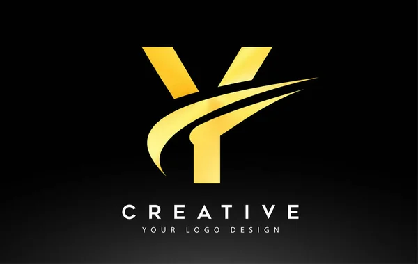 Creatief Letter Logo Design Met Swoosh Icon Vector Illustratie — Stockvector