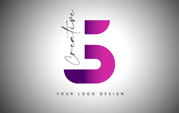 Creative Letter S Logo With Purple Gradient and Creative Letter Cut. Icon Vector Illustration.