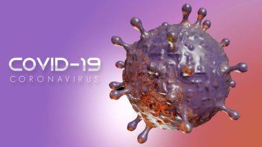 Coronavirus COVID 193 boyutlu Protein Çivileri. Sars COV2 Coronavirus Hastalığı 3D Rending View.