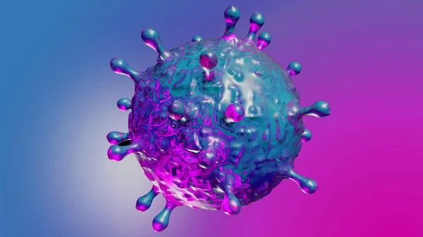 Coronavirus Covid Ilustração Com Spikes Proteína Visão Renderização Doença Por — Fotografia de Stock