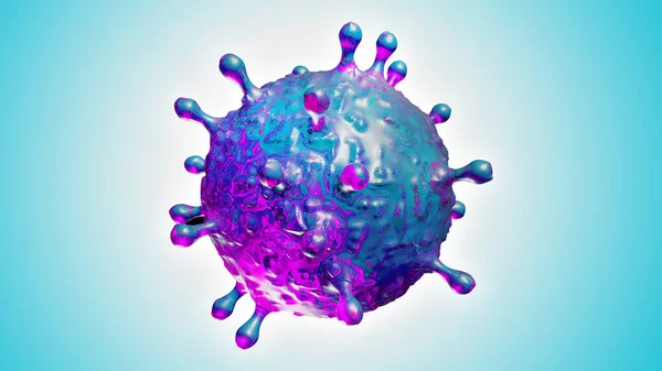 Coronavirus Covid Ilustração Com Spikes Proteína Visão Renderização Doença Por — Fotografia de Stock