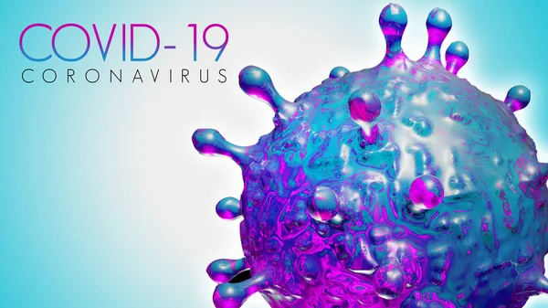 Coronavirus Covid Illustration Avec Pointes Protéines Vue Rendu Maladie Coronavirus — Photo