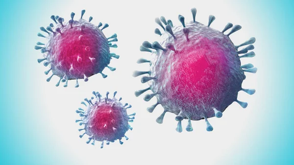 Coronavirus Covid Ilustração Renderização Com Picos Proteína Visão Renderização Doença — Fotografia de Stock