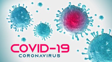 Coronavirus COVID 19 3D Protein Çivileriyle Resim Hazırlama. Sars COV2 Coronavirus Hastalığı 3D Rending View.