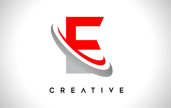 Letter Logo Letter Design Vector Red Gray Swash Vectorillustration — Stock Vector