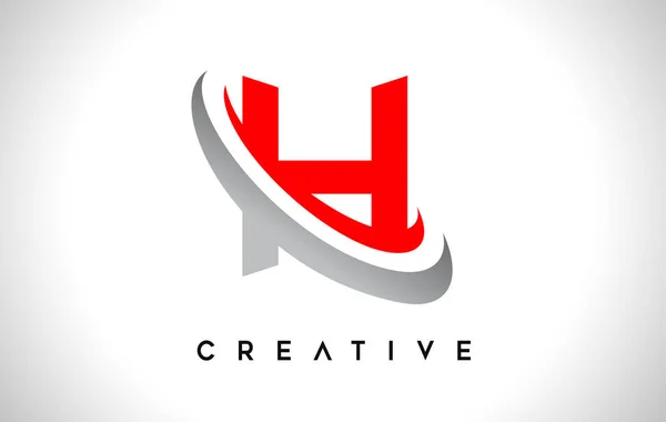 Letter Logo Letter Design Vector Red Gray Swash Vectorillustration — Stock Vector