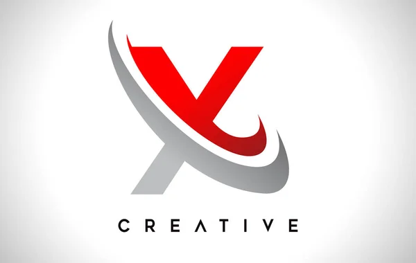 Letter Logo Letter Design Vector Red Gray Swash Vector Illustration — Stock Vector