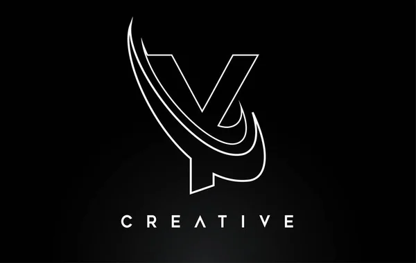 Yのロゴ モノグラム線付きY字型デザインベクトルスワッシュベクトルイラスト — ストックベクタ