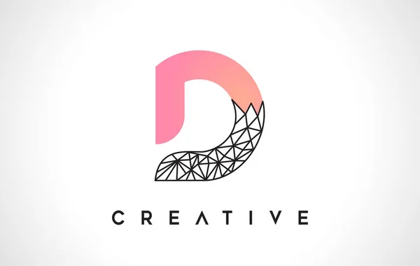 Beauty Logo 씁니다 Dletter Design Vector Origami Look Vector Illustration — 스톡 벡터