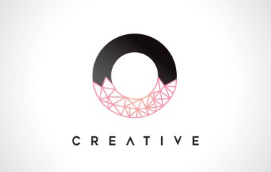 O Güzellik Logosu. Origami Görünüm Vektörü İllüstrasyonlu O Harf Tasarım Vektörü.