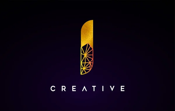 Golden Gold Letter Beauty Logo Letter Design Vector Origami Look — Stock Vector