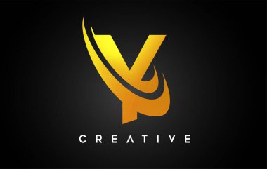 Altın Harf Y Logosu. Y Harfi Tasarım Vektörü Altın Gri Çizim Vektörü.