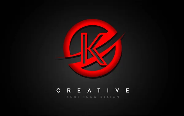 Letra Logo Con Círculo Rojo Swoosh Design Ilustración Creativa Vectores — Vector de stock