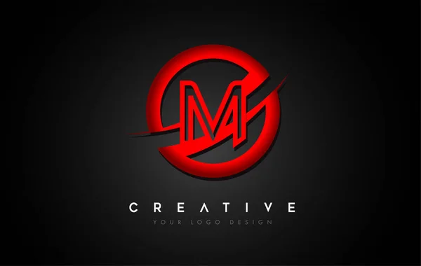 Letra Logo Con Diseño Círculo Rojo Swoosh Ilustración Creativa Vectores — Vector de stock