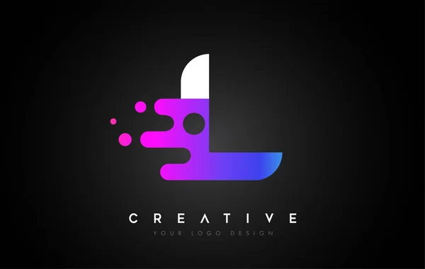 Letra Puntos Logo Design Letra Icono Con Fluid Liquid Idea — Vector de stock