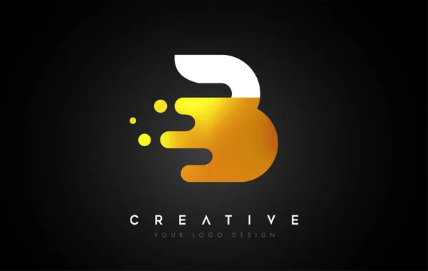 Erimiş Altın Harf Logosu Tasarımı Yaratıcı Altın Sıvı Harf Simgesi — Stok Vektör
