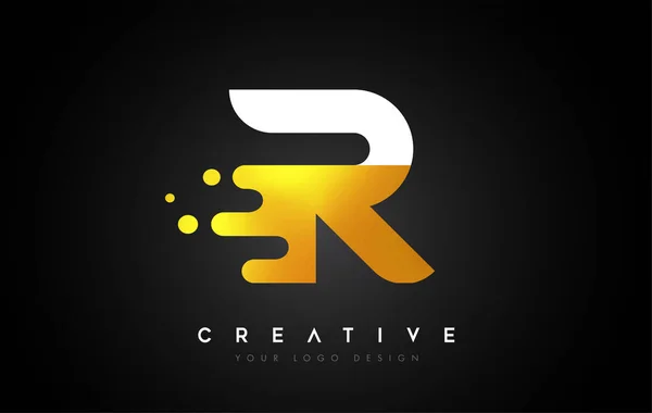 Roztavené Zlaté Písmeno Logo Design Creative Golden Fluid Letter Icon — Stockový vektor