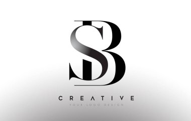 SB BS harf tasarımı logo logosu simgesi konsepti serif yazı tipi ve klasik zarif biçim çizimi.