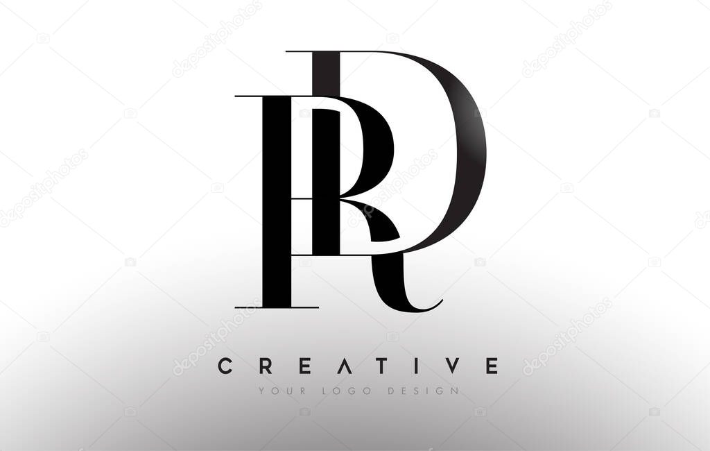 DR rd letter design logo logotype icon concept with serif font and classic elegant style look vector illustration.