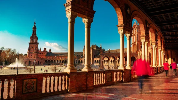 Sevilha Espanha Fevereiro 2020 Plaza Espana Espanha Praça Arquitetura Vista — Fotografia de Stock