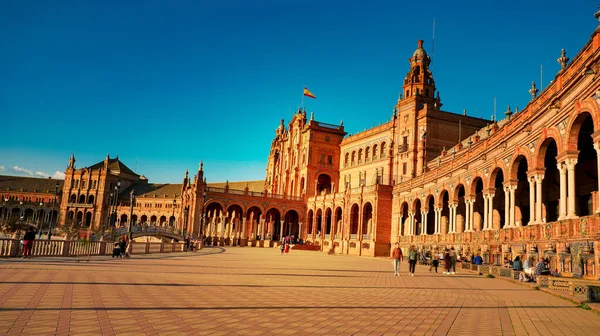 Sevilla Spanien Februar 2020 Plaza Espana Spanien Quadrat Architektur Seitenansicht — Stockfoto