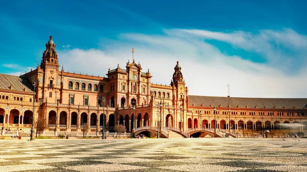 Seville Spain February 2020 Plaza Espana Spain Square Architecture Side — стокове фото